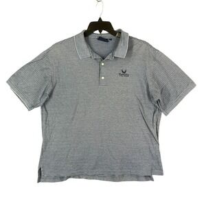Bobby Jones Valhalla Golf Club Striped Polo Shirt Mens L Blue Casual Golfwear
